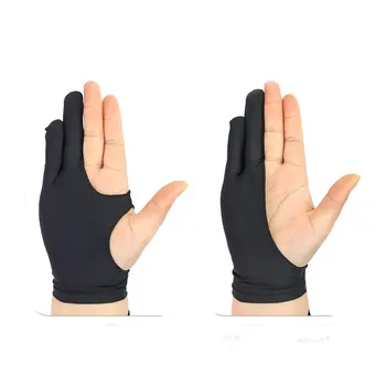 Mikailan XS/S/M/L Black Artist Glove Two Finger Drawing Glove Anti-fouling Reduce Friction Great for Right & Left Hand
