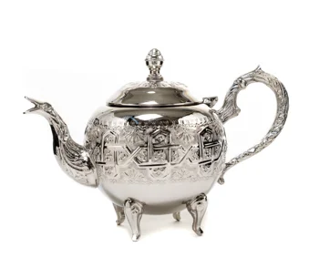 High Quality Moroccan Direct Factory Tea pot Handmade Silver Teapot Brass
