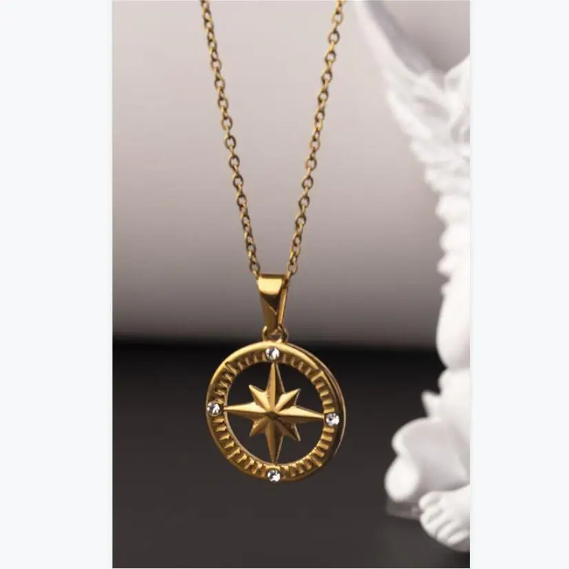 Mens necklace Classic Rudder Star Necklace Stainless Steel Vintage Stylish Male Star Sailor Navy Pendant Jewelry For Men Gifts
