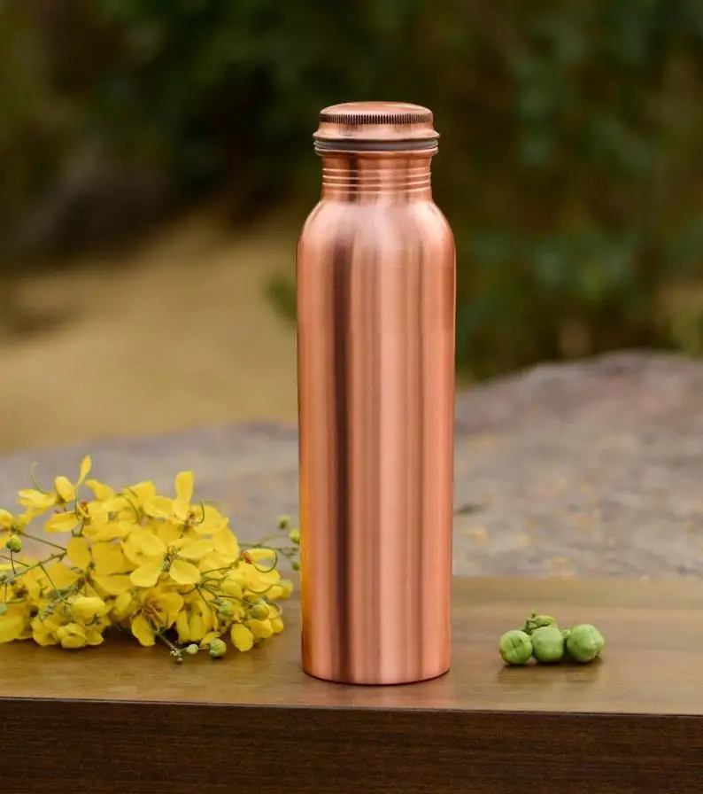Copper Water Bottle 100% Pure Traveler Bottle Better Health Ayurveda Yoga Gym 