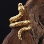 Snake Rings KALEN Stainless Steel Gold/Silver Animal Snake Charm Finger Rings For Men