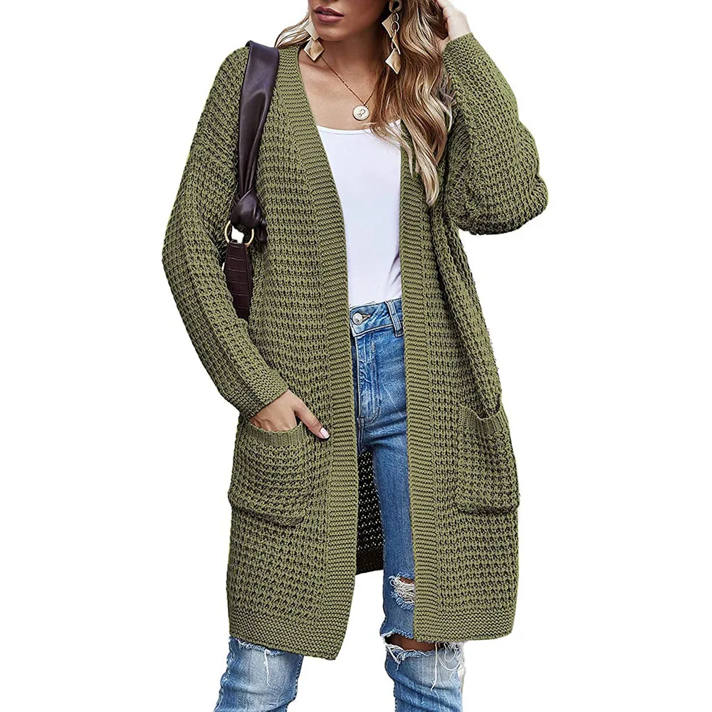 Wholesale Winter Womens Long Cardigans Waffle Oversized Open Front Knit  Sweater With Pockets Long Coat Custom Knitted Sweater - Buy Women Clothing  Winter Sweater Dresses/handmade Knitting Acrylic Maxi Sweaters/wool Knit  Sweater Dress,Chunky