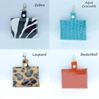 New Arrival Leopard Scale Pattern Card Holder Wholesale Pu Card Holder Keychain With Clip