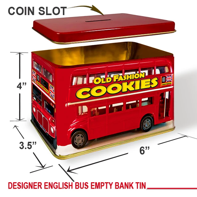 Direct Import - Collectible Double Decker London Bus Bank Tin