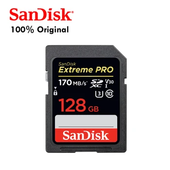 SanDisk Memory Card Extreme Pro 32GB 64GB 128GB 256GB C10 U3 V30 UHS-I Flash Card for Camera