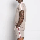 Men Sweat 2 Piece Set Tracksuit Wholesale Men Cotton Blend Muscle 2 Piece Set Sweat Tracksuit Short Customized