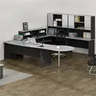 Office Furniture Commerical Industrial Home Office Furniture Wholesale U Shape Laminate Office Desk With Hutch
