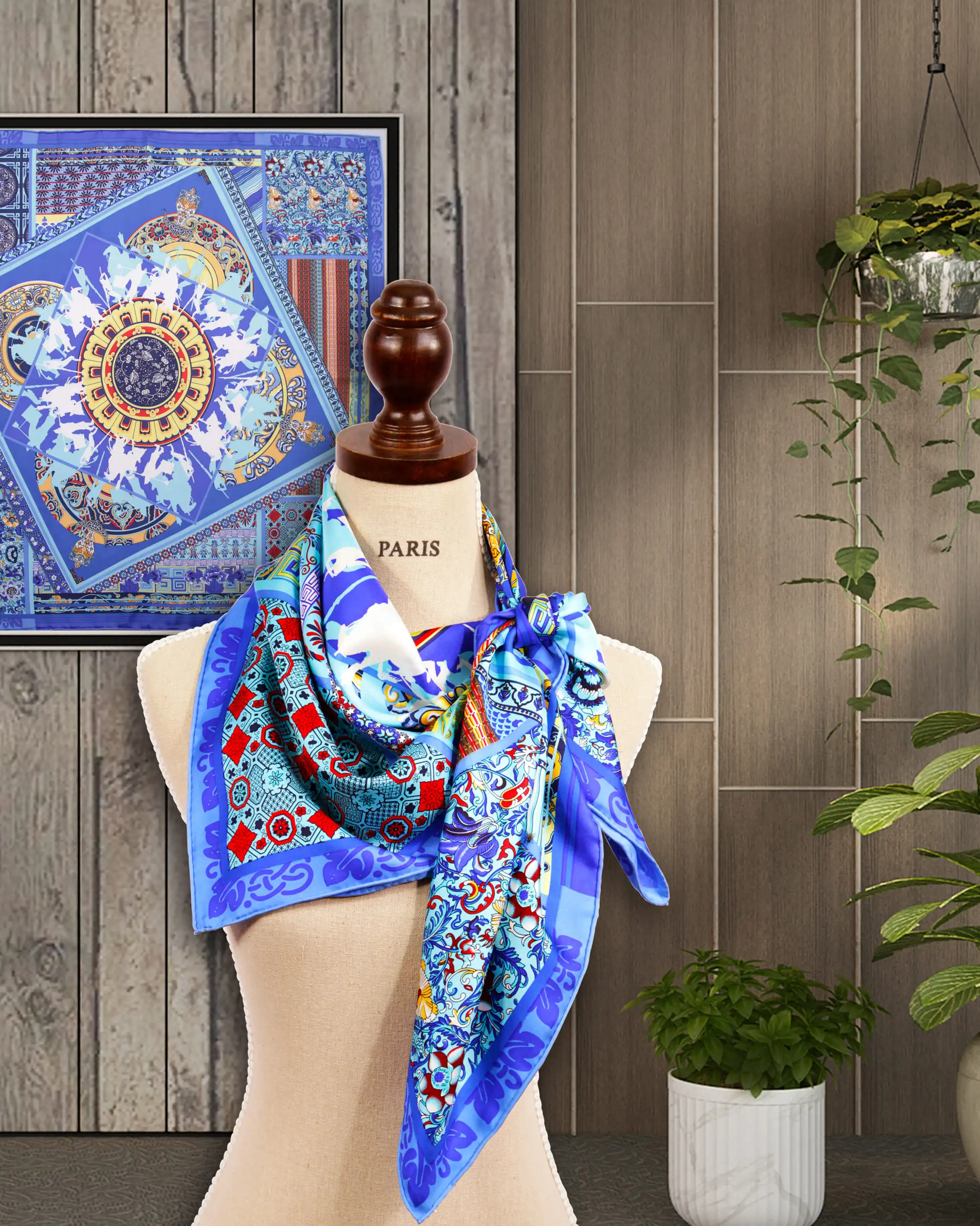 Lotus Stem Silk Scarf in Indigo  100% Pure Lotus Handwoven Scarf - YGN  Collective