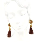 Earrings Earrings 2022 Hollow Carved Earrings Tassel Pendant Earrings Inlaid With Gemstones Rhinestone Retro Style