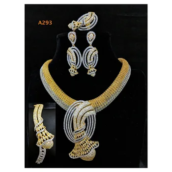American Diamond Hand Made African Design Necklace Set Costume Jewellery