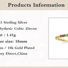 18k Rings Rings CANNER 18k Gold Jewellery 925 Silver Sterling Mini Colorful Diamond Closed Rings For Women