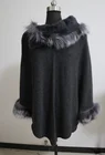 Mink Cape Cashmere With Mink And Silver Fox Cape And Cashmere Knitwear