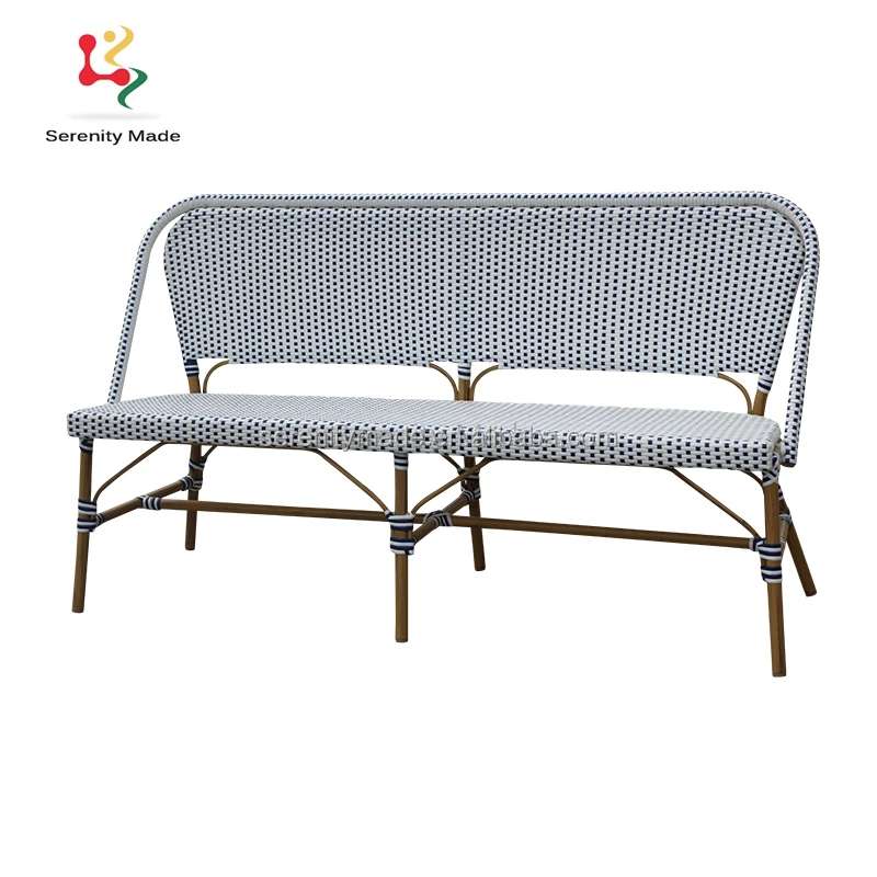 plastic rattan garden bench