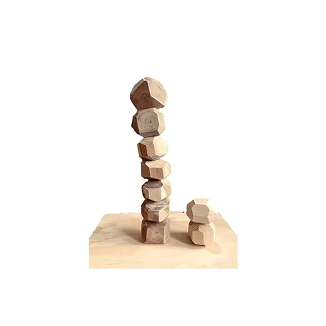 wood rock set balancing blocks