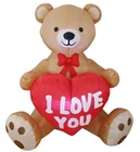 Valentine's Day Decoration 4 Foot Tall Valentine's Day Inflatable Teddy Bear With Love Heart Yard Blow Up Decoration