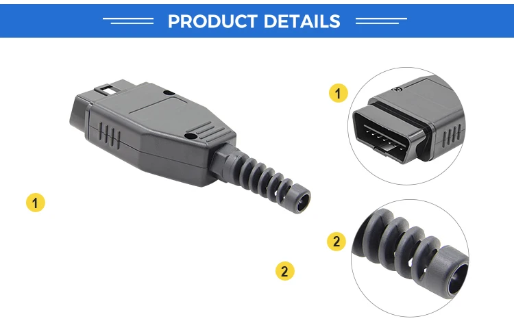 product oem odm obd2 obd ii male 16pin 12v connector for diagnostic tools with sr-2