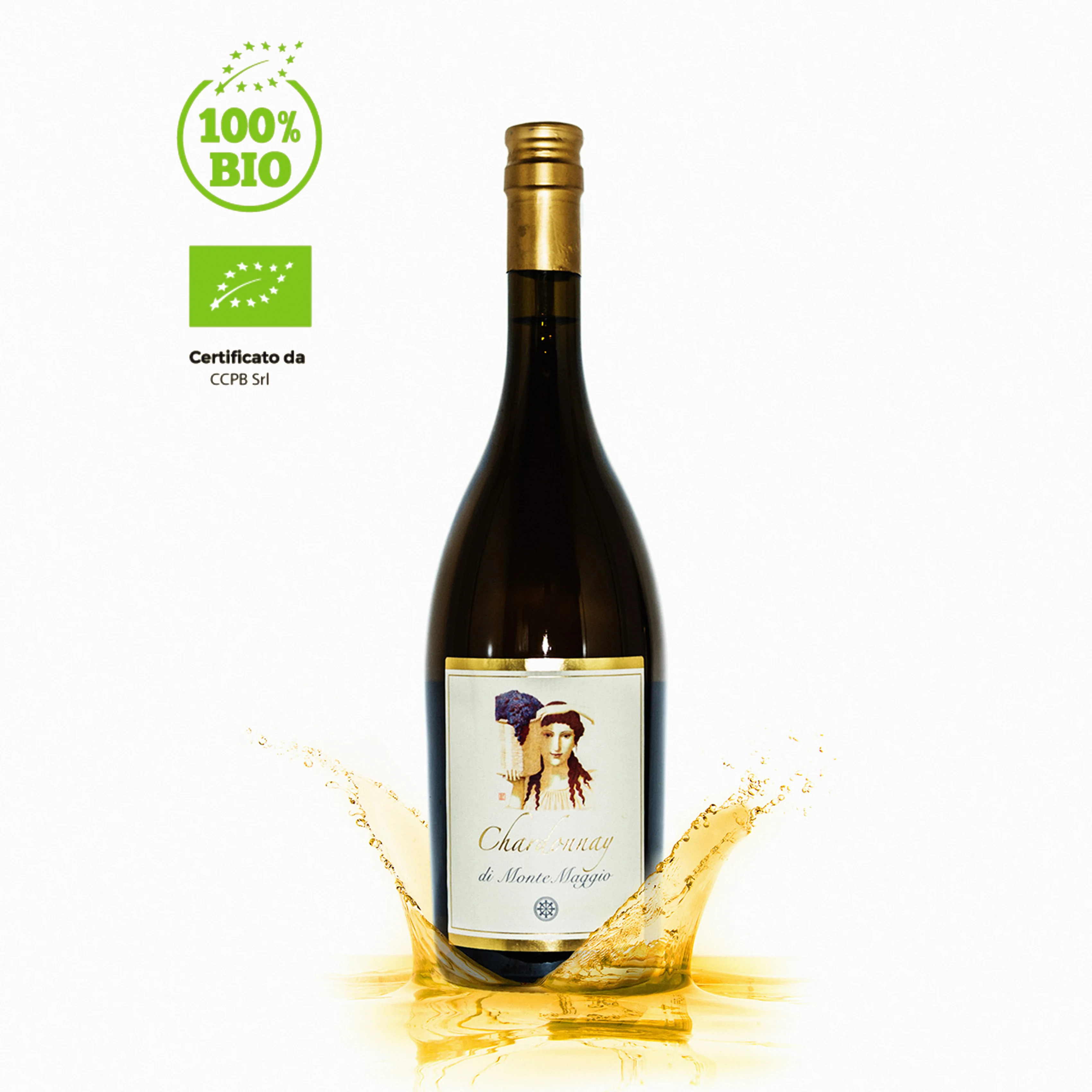 italian dry fine organic white wine igt chardonnay montemaggio