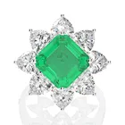 Silver 925 Gemstone Vintage Silver 925 Gemstone Royal Green Emerald Ring Jewelry Wholesale Price