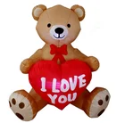 Heart Decoration 4 Foot Tall Valentine's Day Inflatable Teddy Bear With Love Heart Yard Blow Up Decoration