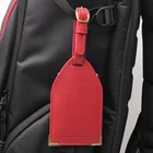 White Leather Bag Tags 2021 NEW Arrival Red Or White Vintage Genuine Leather Sport Bag Tags