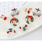 Jewelry Bell Drop Stud Earrings Cute Christmas Jewelry Cheap Metal Bell Deer Santa Stud Earrings For Girls