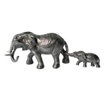 Mother Elephant with baby Metal Sculpture
