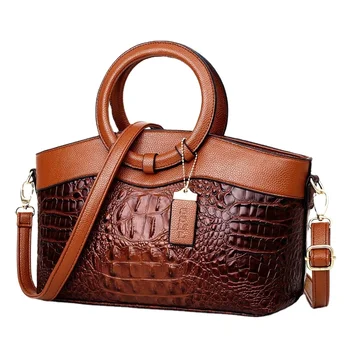 Premium Quality Luxury Leather Designer Handbags for Women New Attractive Crocodile Style Wholesale Branded Tote Bags