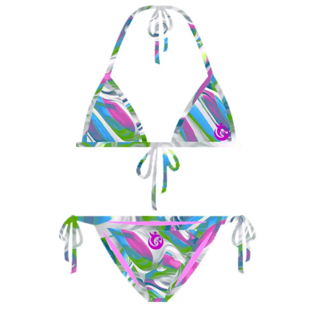 Wholesale Custom Luxury Bathing Suits Sexy Triangle Bikini Letter Print