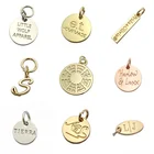 Charms Charms US Standard Custom Made Logo Engraved Silver Color Charms Jewelry Name Tags For Bracelet