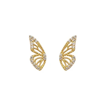 wholesale ROXI s925 sterling silver fashion fun butterfly wing full diamond Korean stud earrings for women