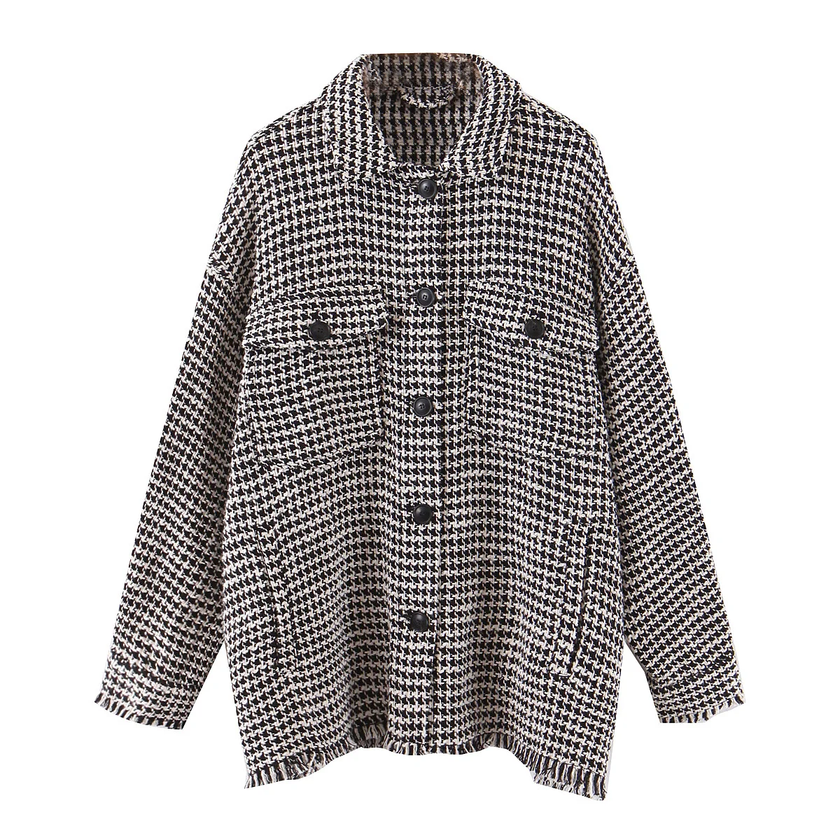 Oversized Design Tweed Jacket Coat 