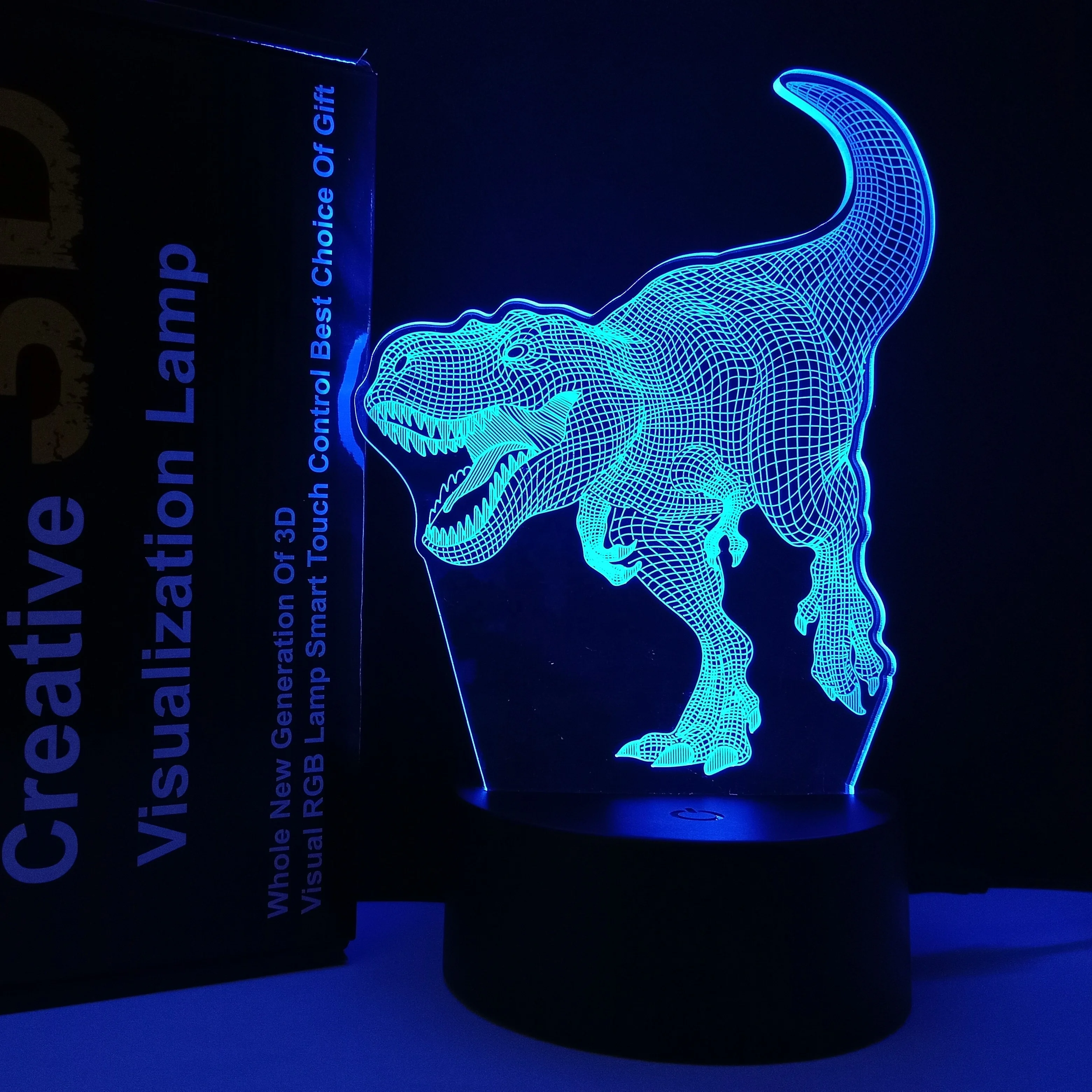 RGB 3D Night Light Remote Control Dinosaur LED Desk Lamp Lantern for Kids Gifts