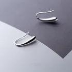 Drop Earrings E5886 Hot Items Jewelry Silver Drop Shaped Smooth Geometric Ear Hook Earrings