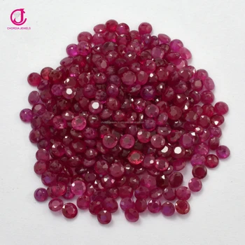 1.50 mm - 1.90mm Faceted Burmese Ruby Round Brilliant Cut 100% Natural Gemstone At Wholesale Price For Jewelry July Birthstone