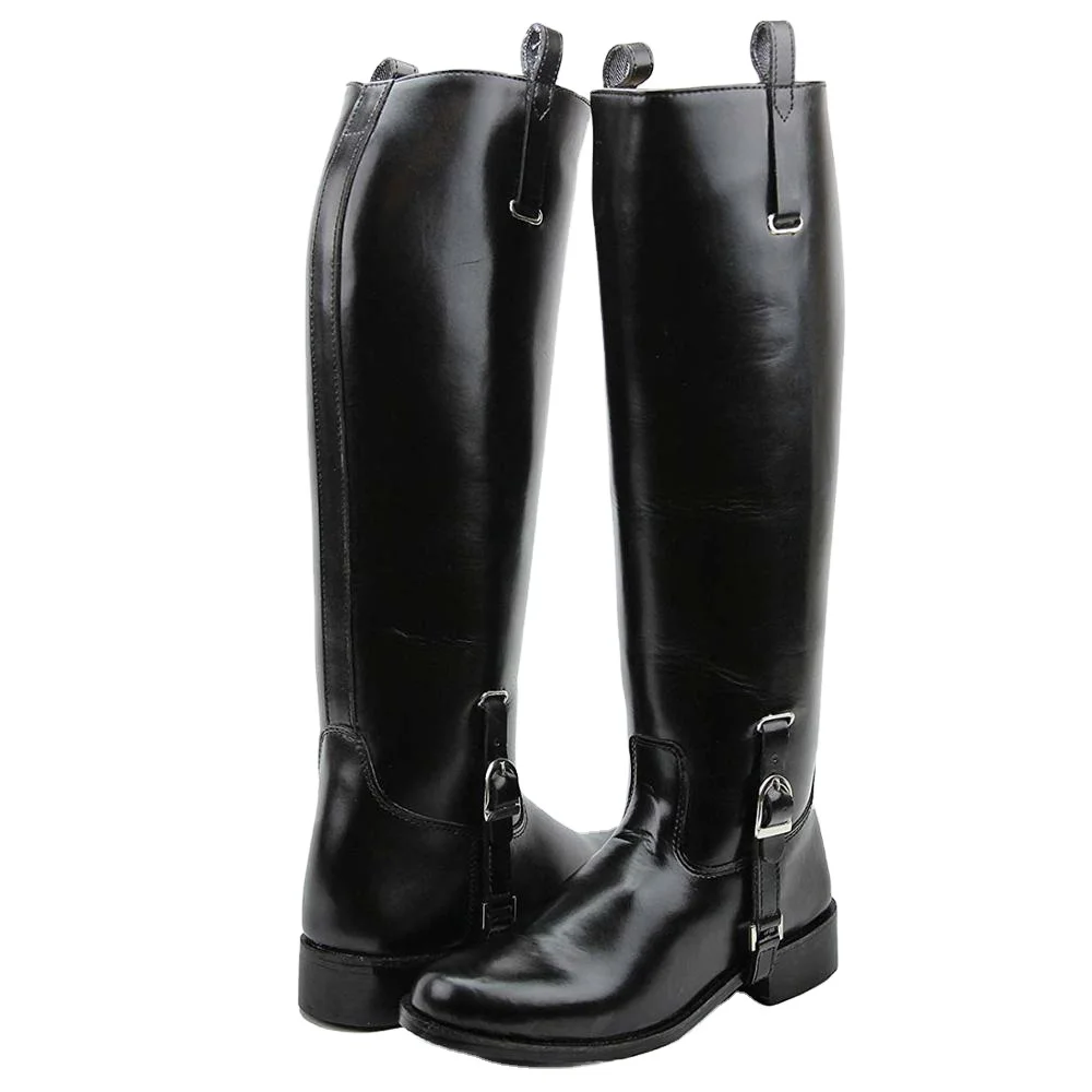 Botas Altas Hasta La Rodilla Para Montar A Caballo,De Cuero Real,Con  Cremallera,Para Hombre - Buy De Las Mujeres De La Moda Botas Planas De Alta,De  Moda De Otoño Invierno De Botas,Alta Calidad