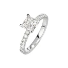 18k White Rings Diamond Ring Au750 18k White Gold Princess Cut Engagement Rings Diamond Ring With Halos