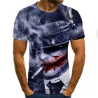 Misani Clown T Shirt Joker Face 3D Printed Terror Men T Shirt Size