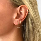 Huggie Earrings CANNER Hot Selling Silver Jewelry AAAAA Zircon Round Huggie Hoop Earrings S925 Silver