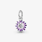 Charm MEENOY 2021 New Style 925 Sterling Silver Purple Daisy Charm Pack Set Fit Pandora Charm Bracelet DIY Jewelry