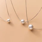 Pearl N3196 Christian Gifts Sterling Silver 925 Temperament Single Pearl Synthetic Pearl Necklace