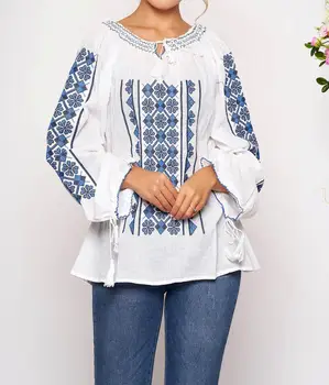 Summer Collection Designer Tops Handcrafted Romanian blouse folk costume boho style bohemian top embroidered springtime blouse
