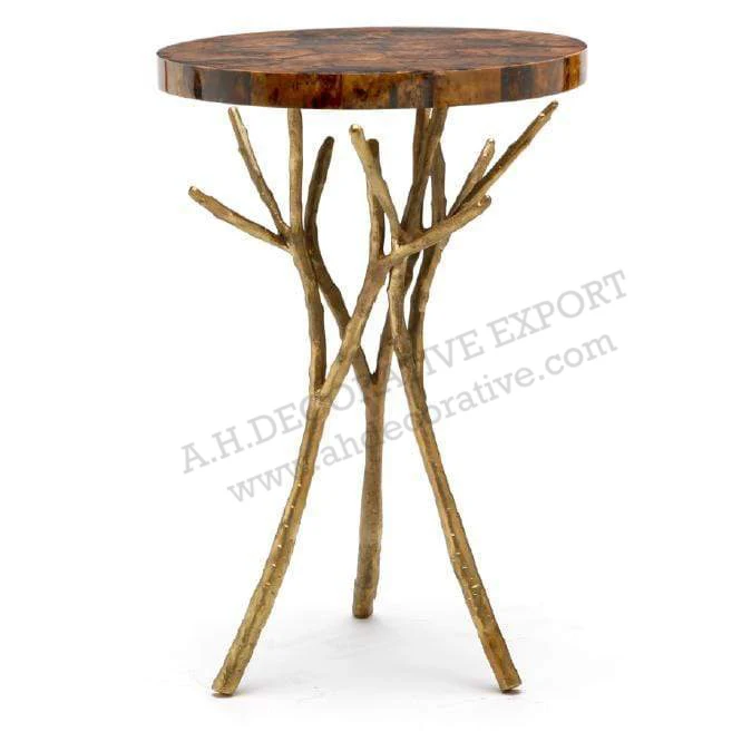 gold branch side table