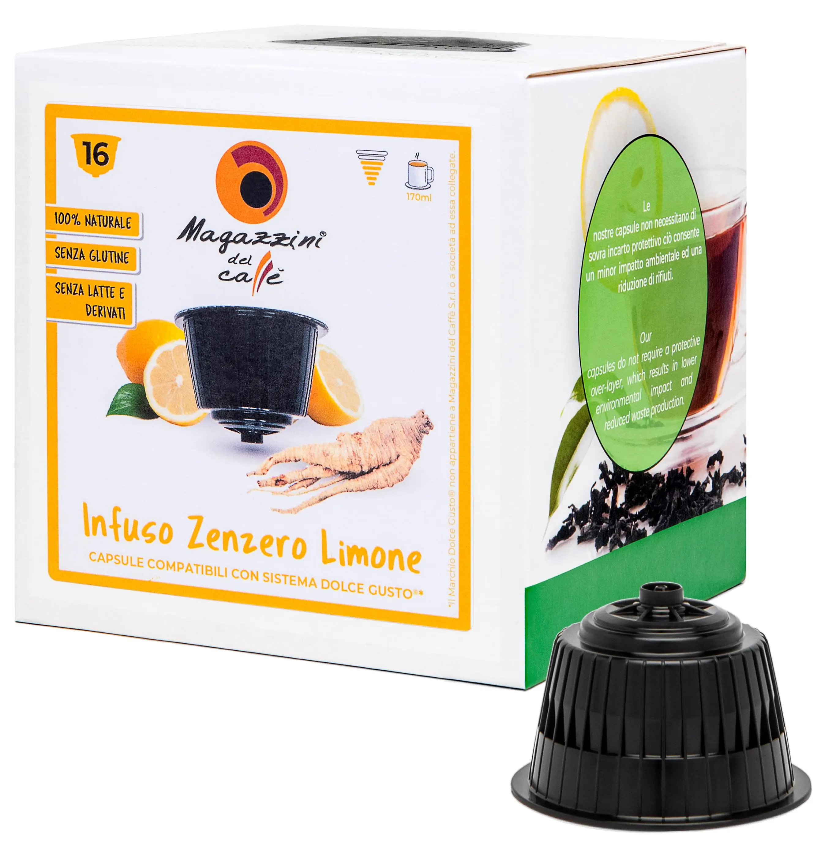 Cápsula Italiana De Té,Jengibre Y Limón,16 Cápsulas,Dolce Gusto,Sin Grasa,Sin  Azúcar,Bebida Orgánica - Buy Jengibre Y Limón Honeu Super Instantánea,Hecho  En Italia Productos De Fabricación Italiana,Dolce Gusto Sistema  Desintoxicación Relajarse Product 