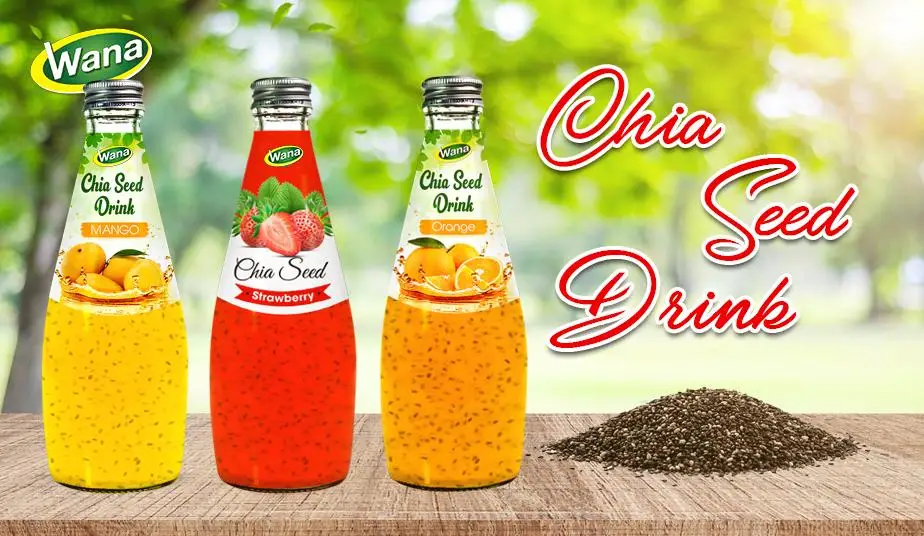 low carb chia seed drink with watermelon juice 290ml bottled