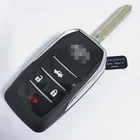 Key Keys Modified Key 2/3/4 Buttons Fob For T-oyota Flip Remote Car Key Shell TOY43 Keyway With Logo For Car Keys