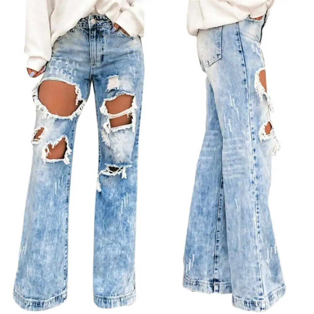 loose high waisted ripped jeans