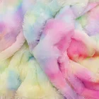 Fabric Pv Velvet Tie Dye Rainbow Gradient Plush Toy Sofa Cushion Pillow Soft Pink Velvet Fabric
