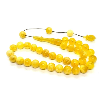 Muslim Rosary Beads Made Fine Quality 100% Natural Round Shape Baltic Amber Loose Gemstone for Jewellery from Top Supplier