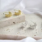 Earrings For PONEES Korean 925 Sterling Silver INS Hoop Earrings Simple Beaded Earrings For Girls Party
