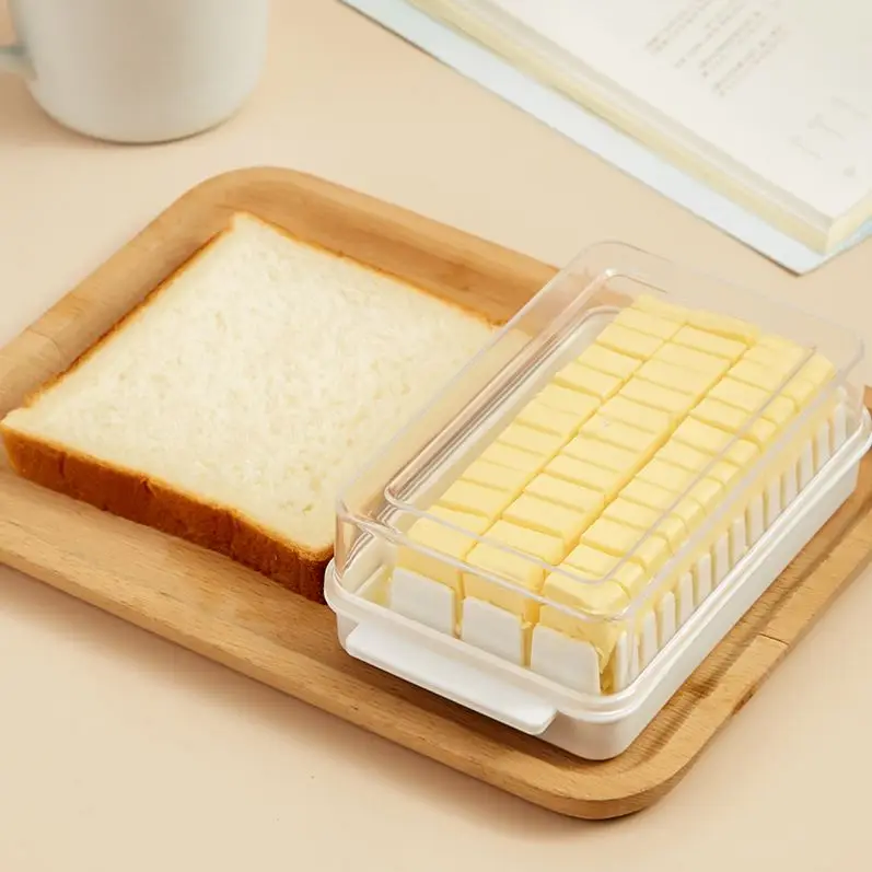 Airtight Rectangular Food Storage Butter Box Case Butter Dish Keeper with Cutter Cheese Grater Container Slicer